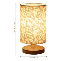 Lámpara De Mesa De Madera USB Con Sombrilla Cilíndrica Luz Nocturna Para El Dormitorio Decoración De Hogar Y Hotel Fuente De Energía Recargable LED Color Amarillo Cálido - details 6
