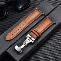 Correa De Cuero Para Apple Watch 8 7 6 5 4 3 SE Con Cierre De Mariposa Reemplazo De Pulsera 38/40/41mm 42/44/45mm Para Iwatch - details 9