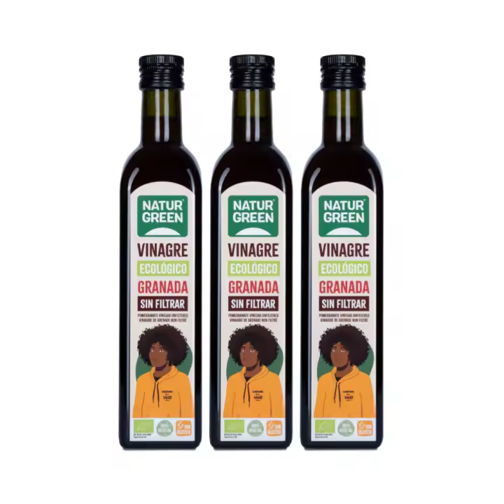 Pack 3x Vinagre de Granada Sin Filtrar Bio 500 ml NaturGreen - 1
