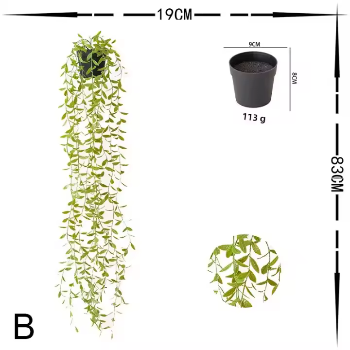 Plantas Artificiales Colgantes Con Maceta Vinateras Decorativas Para Escritorio Exterior Oficina Sin Personalizar Material Plástico - 1