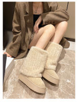 Botas De Nieve Para Mujer Con Aumento De Altura Y Suela Gruesa 2024. Botines De Invierno Con Forro De Peluche Y Algodón Espeso. Material De La Parte Superior PU. Botas De Media Caña. - details 24