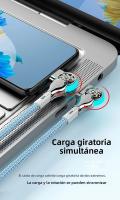 Cable De Carga Rápida Con Rotación De 180 Grados USB a a Tipo C Braided De Aleación De Zinc Con Luz Cable De Datos Micro USB Para Juegos - details 2