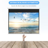 HOMCOM Pantalla de Proyector Manual Pantalla de Proyección Portátil Formato 16:9 con Altura Ajustable para Interior y Exterior Cine en Casa Patio Blanco - details 2