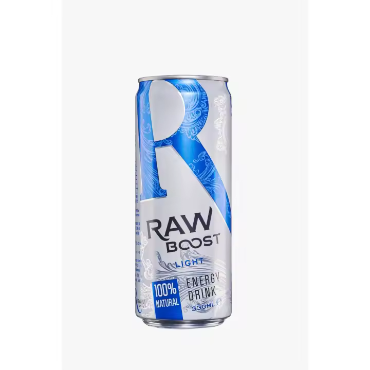Raw Boost Light - 100% Natural & Vegan Energy Drink - Pack 4 X 330ml - 1