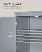 Armario de baño con gran espacio de almacenamiento, mueble con 2 cajones y 2 puertas, estante ajustable, versátil para cocina y almacenaje - details 11