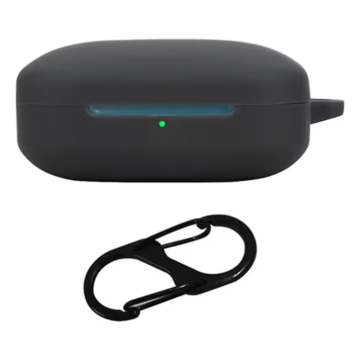 Para OnePlus Buds 3 Funda De Silicona Funda Para Auriculares Bluetooth Con Hebilla-Negro - 1