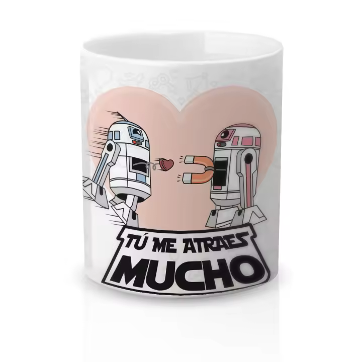 Taza cerámica Regalo Original Amor y Amistad. Resistente 100% al microondas y lavavajillas. Taza con Frase Tú me atraes mucho - 1