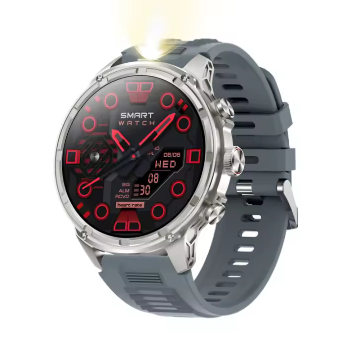 Reloj inteligente deportivo para hombre, dispositivo con Bluetooth, asistente de voz, llamada, batería de 710mah, pantalla HD de 1,85 pulgadas, linterna, rastreador de salud remoto - 1