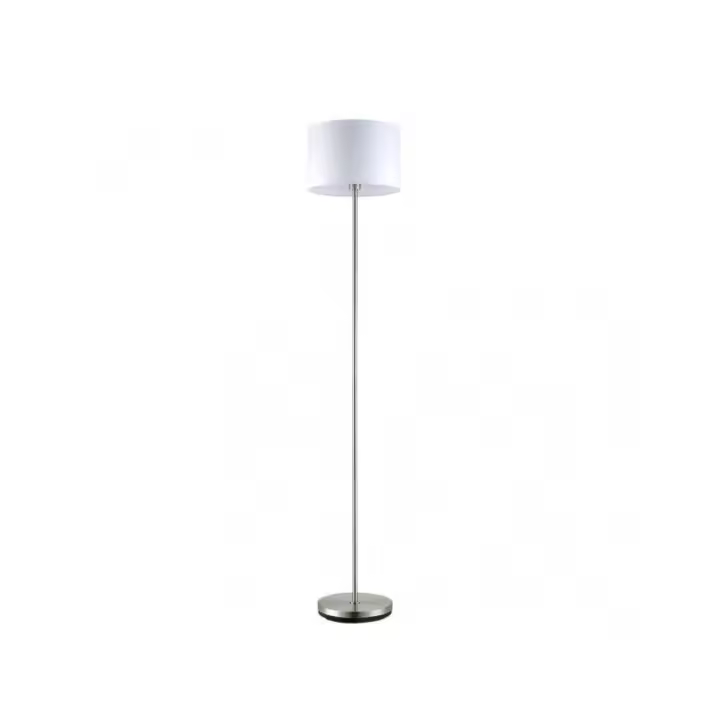 Fabrilamp - Pie De Salon Aldebaran 1xe27 Niquel C/pant Blanca 170x35x35 Cm - 1