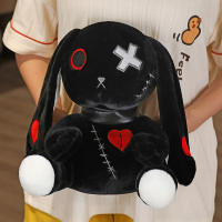 Juguete De Peluche De Conejo Gótico Crepuscular 1pc Muñeco De Algodón PP Para Niños Y Adultos Simbología Oculta De Terror Y Horror - details 3