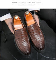 Zapatos Casuales De Cuero Para Hombres 2024 Nuevos Con Suela Gruesa Estilo Negocios Slip-On Loafers Moda Británica Zapatos Adultos No Impermeables Transpirables Talla Verdadera - details 18