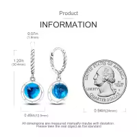 Pendientes De Aro De Plata 925 Para Mujer Con Zirconia Joyería De Moda Regalo Original Eardrop Pendientes Metálicos Tipo Aro - details 7