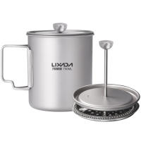 Lixada Taza De Café De Titanio 750ml Con Tapa Para Preparación De Café French Press Y Uso En Camping Y Cocina Al Aire Libre - details 1