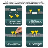 Kit De Tubo De Desagüe Para Lavar La Ropa Y La Nevera Incluye Tubo Corrugado Flexible Adaptador De Extensión Y Tornillo De Ajuste - details 6
