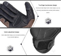 Guantes De Motociclista Retro De Verano Para Hombres Y Mujeres En Cuero Perforado Con Dedos Complejos Para Motocross Equipamiento De Moto M-XXL - details 14