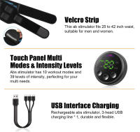 Cinturón De Estimulación Muscular EMS Para Adelgazamiento Y Modelado Corporal En Casa Y Gimnasio Para Hombres Y Mujeres Con 10 Modos Y 39 Niveles De Intensidad Azul USB Recargable Sin Necesidad De Hojas De Gel - details 13