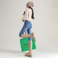 Jeans Térmicos Para Mujer Invierno Nieve Cálido Grueso Vaqueros Delgados Con Felpa Estilo Retro Azul Pantalones Largos Casual - details 8