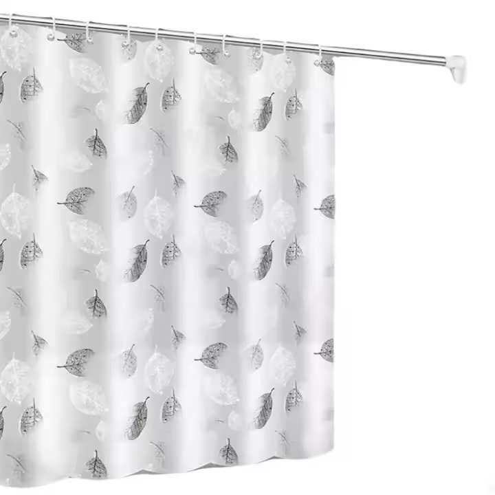 Cortina de Ducha, Impermeable,Antimoho, para Baño Familiar y Baño de Hotel, Patrón de Hojas, 180X200cm - 1