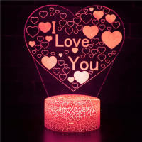 Lámpara De Noche LED En Forma De Corazón 'I Love You' Decoración Para Habitación Regalo Romántico De San Valentín Para Novio Novia Luz De Mesa USB Para Dormitorio - details 2