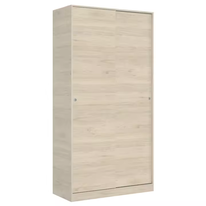 Armario 2 Puertas Corredera Plus 100 Slide Natural - Armario Corredera Práctico 204x100x50 cm Armario para dormitorio - Fabricado en España - Melamina Alta calidad - Somnia Descanso - 1