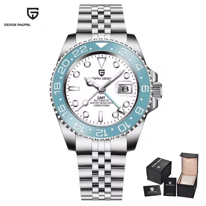 Reloj De Pulsera Mecánico PAGANI DESIGN PD-1662A Para Hombre Con GMT Vidrio De Zafiro Acero Inoxidable 100M Impermeable - 1