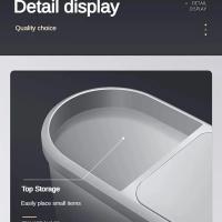 Bandeja De Cocina Ecológica De Plástico Con Tapa Silenciosa Y Ahorradora De Espacio Para Baño Recipiente De Basura Creativo Para El Hogar Con Ranura - details 8