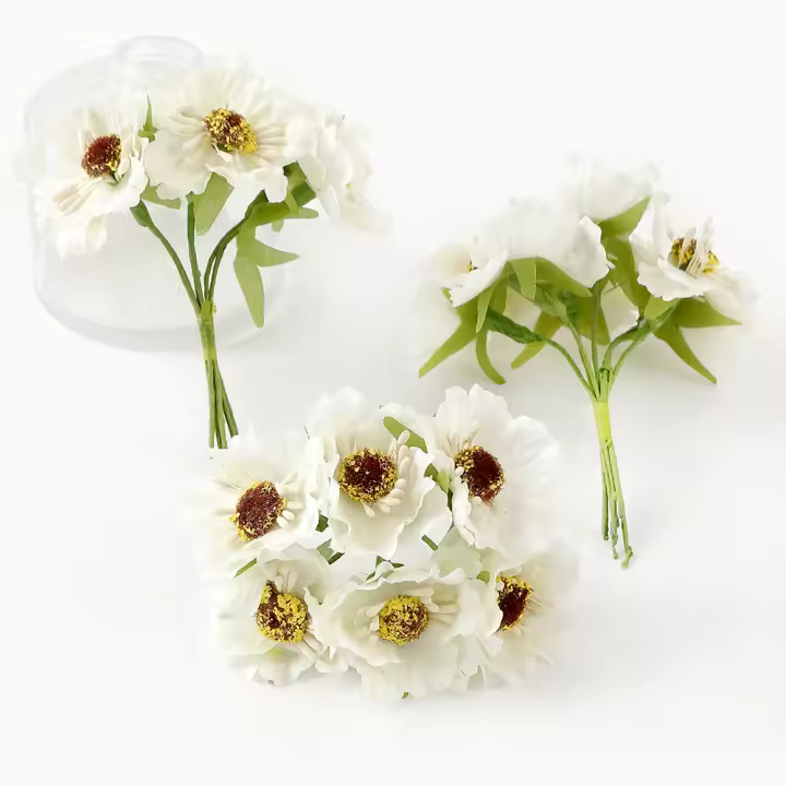 2/5Pcs Bouquet De Flores Artificiales Daisy Para Decoración De Hogar Y Bodas Adorno Para Scrapbooking Y Manualidades - 1