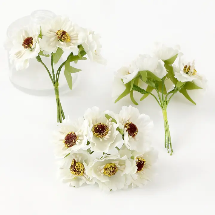 2/5Pcs Bouquet De Flores Artificiales Daisy Para Decoración De Hogar Y Bodas Adorno Para Scrapbooking Y Manualidades - 1