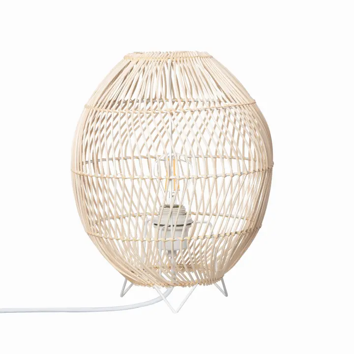 Ledkia Lámpara de Mesa de Ratán Sagra Natural - 1