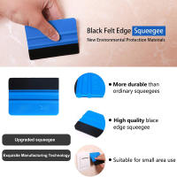 Limpia Ventanas De Coche Con Fibra De Carbono Azul Vinilo Eliminador De Hielo Con Cepillo De Limpieza Y Herramienta De Esmerilado 1/2/4 Piezas - details 4