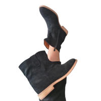 Botines de Mujer, Antelina Negros, Camel, Beige, Verde, Cuña baja interior Cómodos, camperas punta redonda, Forrado Pelo - details 10
