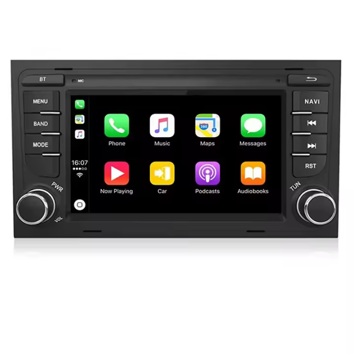 AWESAFE inalámbrico CarPlay Android Auto Radio para Audi A4 B6 B7 B8 S4 RS4 Seat Exeo coche reproductor multimedia GPS 2 din autoradio volante controles RDS Bluetooth - 1