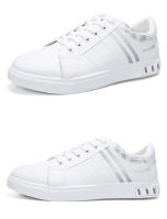 Zapatos Para Hombre Blanco Moda 2024 Cuero Cómodo Casual Planos Tallas Grandes Jóvenes Escuela Patinaje Zapatillas - details 10