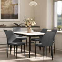 HOMCOM Juego de 2 Sillas de Comedor Modernas Sillas de Cocina con Asiento Acolchado y Tapizado Respaldo Curvo Patas de Acero para Salón Dormitorio - details 1