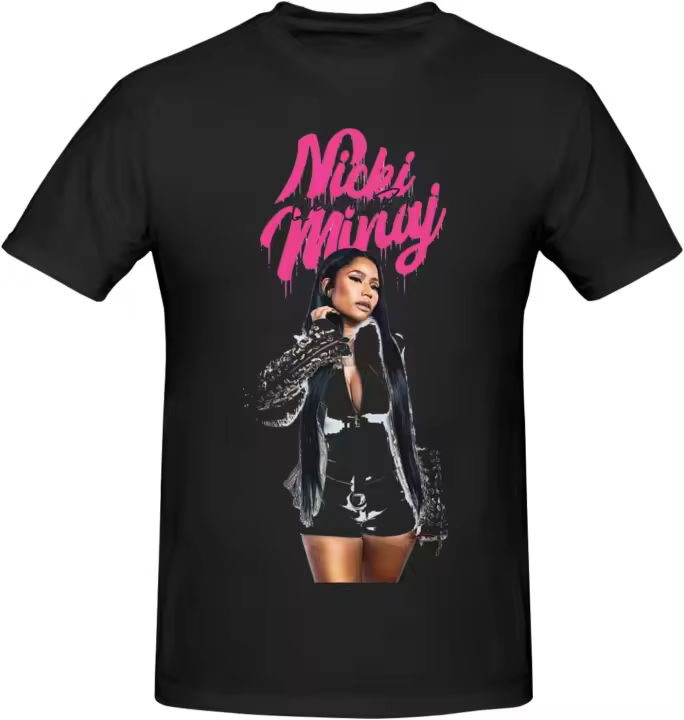 Nicki Music and Minaj Men's Classic Unisex Cotton T-Shirt for Men & Women, Classic Tee Black - 1