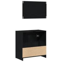 Gabinete de baño vidaXL con espejo de madera de roble negro 60x33x61 cm de madera de ingeniería - details 3