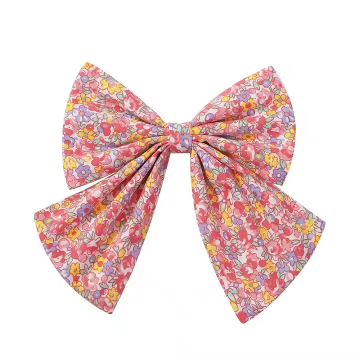 Pinza Para El Cabello De Algodón Con Flores Para Bebés Y Niñas Accesorios De Moda Para El Cabello Estilo Dulce Y Tierno - 1