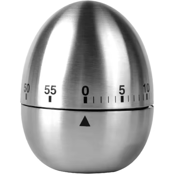 Huevo de cocina temporizador de acero inoxidable mecánico giratorio alarma 60 minutos temporizador de cuenta atrás para cocinar aprendizaje - 1