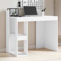 vidaXL Escritorio de oficina madera ingeniería gris 103,5x56,5x94 cm en color Gris sonoma/Blanco/Roble Sonoma y más | estructura resistente ideal para salón dormitorio o estudio - details 1