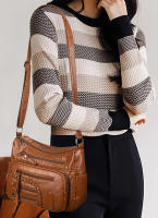 Bolso De Hombro Para Mujer De Cuero Suave Con Múltiples Bolsillos Lujo Casual Bolso De Mano Diseñador Bolso Cruzado De 2024 - details 6