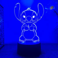 Lámpara De Mesa Anime Stitch 3D Luz Nocturna Cambio De Color 16 Brillo Ajustable Regalo De Cumpleaños Y Navidad Para Niños - details 2