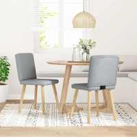 vidaXL Sillas de comedor 2 uds tela en color Gris nube/Crema/Lino y más | cómodas modernas ergonómicas para comedor cocina salón hogar - details 11
