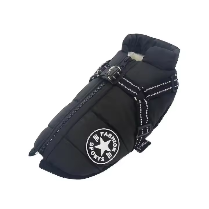 Invierno cómodo algodón ropa acolchada chaleco para (LS) Chaqueta impermeable caliente con arnés para perro mascota - 1