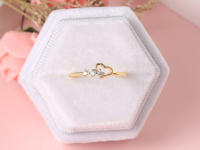 Anillo Elegante Para Mujer Joyería Sencilla Y Llena De Amor En Color Oro Rosa Con CZ Regalo Para Novia De Boda Moda Wholesale R210 - details 5