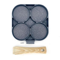 PANCAKES PAN 4 COPAS SARTén Antiadherente Para Desayuno Hamburguesa Huevo Pana Pans De Fondo Plano Fabricado Con Piedra Médica Y Aluminio Cocina - details 22