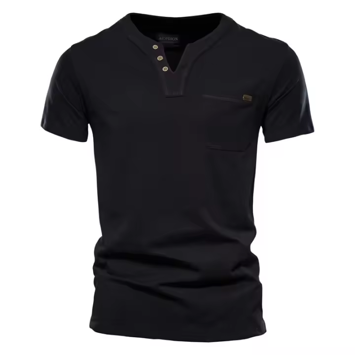 Camiseta informal japonesa de verano para hombre, Camiseta deportiva a la moda, Camiseta ajustada con bolsillo de algodón, camiseta de manga corta para hombre - 1