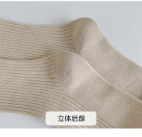 Calcetines Largos De Piel De Rodilla Para Mujer Estilo Japonés Nuevos Para Otoño E Invierno Tejidos En Espandex Y Algodón Con Rayas Doble Agujero Para Calor - details 14