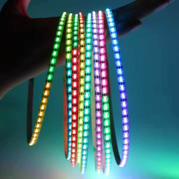 Tira De LED RGBIC WS2812B Inteligente 1m 2m 3m 4m 5m DC 5V Con Adhesivo Trasero Para Decoración De Habitaciones 2020SMD - 1