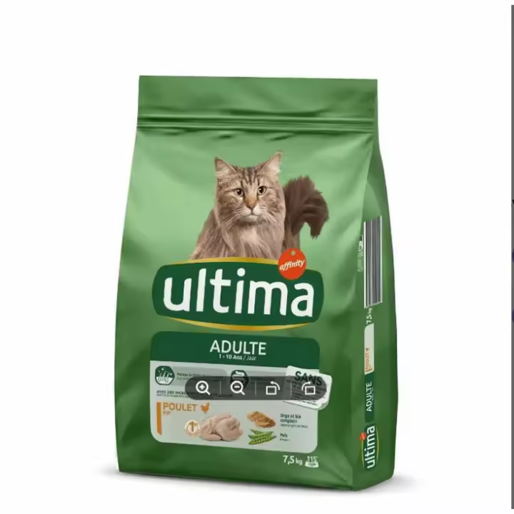 Ultima Adult, Comida Seca para Gatos sabor Pollo, un Paquete de 7,5kg - 1