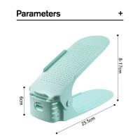 Organizador De Zapatos Ajustable 10Pcs Rack Doble Estante Ahorrador De Espacio Para Armario Herramienta De Ordenación De Zapatos PP Material - details 5